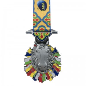 Dearadh Speisialta Bonn Spóirt 4D Plátáilte Silver agus Bonn Cuimhneacháin Ribín